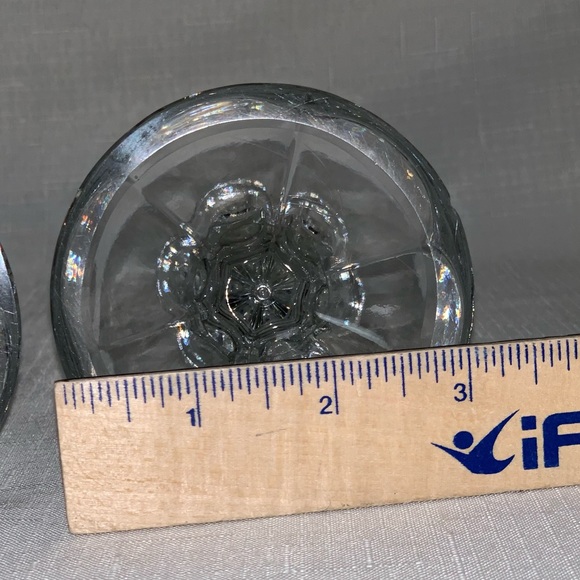 VINTAGE 2PCS Antique Crystal Clear Glass Candlestick Candle Holder Home Decor - Picture 7 of 10